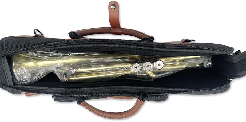 YoungMonic Trumpet Gig Bag Oxford Cloth 1200D Water-resistant Trumpet Case 15mm Foam Cotton Padded with Adjustable Shoulder Strap Easy to Transport - Image 4